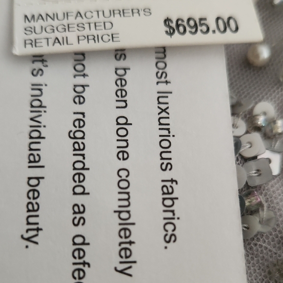 Aidan Mattox Silver Sequin and Pearl Dress - Picture 8 of 12